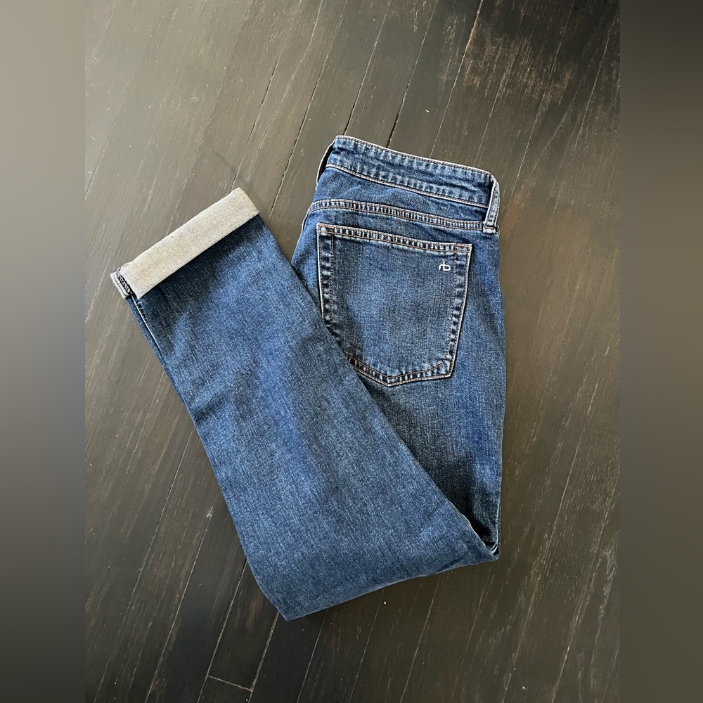 rag & bone women’s Dark Blue DRE LOW-RISE SLIM BOYFRIEND jeans size 25